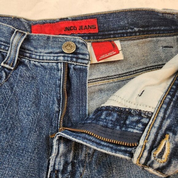 JNCO Kids Blue Jeans with Bulldog Patch - Picture 10 of 13